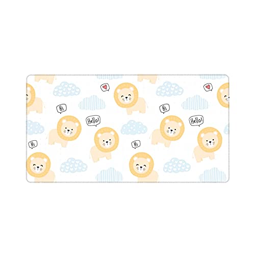 DADABULIU マウスパッド 大型 ゲーミング ライオン 北欧 子供絵 雲 漫画 マウスマット デスクマット 特大 おおきい キーボードパッド ゴム底 光学式 マウス対応 滑り止め 耐久性 良い おしゃれ かわいい 防水 サイバーカフェ オフィス最適