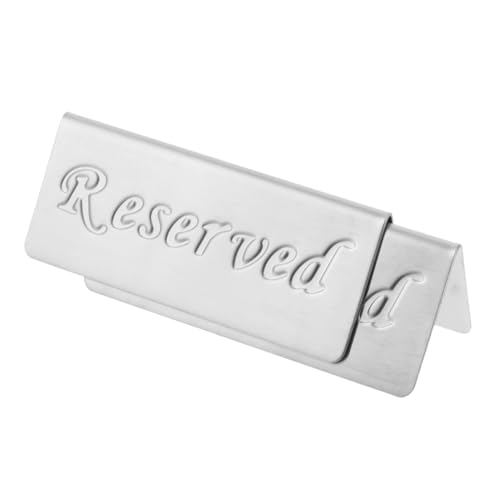 Alipis 2Pcs Stainless Steel Reserved Sign Desk Tent Display for Weddings Restaurants and Events Compact Design for Organized Dining Spaces Easy Maintenance
