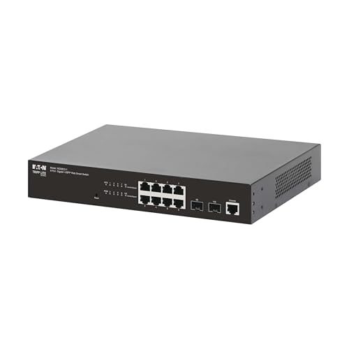 Image of Eaton Tripp Lite Series 8‑Port Gigabit Managed Switch with 2 SFP Ports, Easy Smart Web‑Managed Layer 2 Network Ethernet Splitter, 1 Gbps, 1U Rack Mount or Desktop, 3‑Year Warranty (NGS8C2‑1)