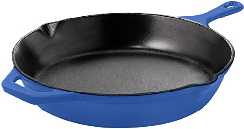Utopia Kitchen 12 Inch Pre-Seasoned Cast Iron Skillet - Frying Pan - Safe Grill Cookware For Indoor & Outdoor Use - Cast Iron Pan (Blue) #TOP27