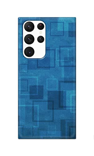 Image of Printed Hard Back Cover Case for Samsung Galaxy S22 Ultra 5G Back Cover (Plain Azure Blue) -702