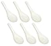 Happy Sales Melamine Soba, Rice Spoons, Chinese Won Ton Soup Spoon, Asian White, 6 Pack Plain Style