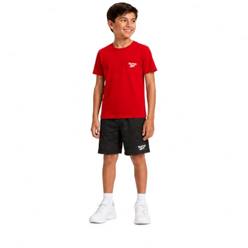 Image of Reebok Boys Graphic T-Shirt 2 Piece Sports Shorts Set, Vector Red/Black, 12