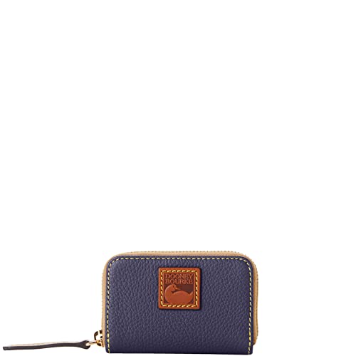 Dooney & Bourke Wallet, Pebble Grain Zip Around Credit Card Case Wallet - Midnight Blue #TOP17
