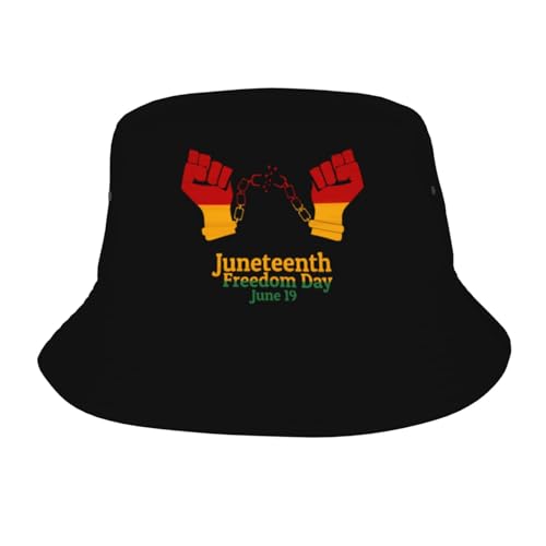 Juneteenth Fist Freedom Day African American Bucket Hat Fashion Fisherman Hat Unisex Sun Hats for Summer Red