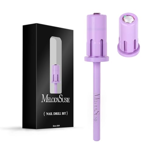 Image of MelodySusie Crystal Top Mandrel Bit for Nails, 3 /32'' Easy Off Nail Drill Bits for Sanding Bands, Suitable for Acrylic Nails Gel Manicures and Pedicures, Purple