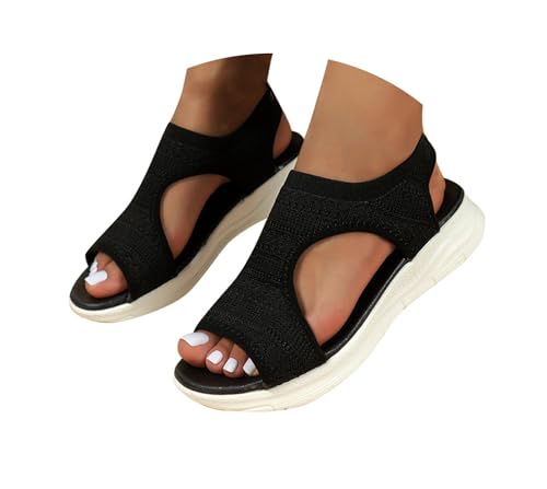 Sandalias Mujer Sandalias Mujer De Trekking Fascitis Plantar Zapatillas Verano Zapato Para Comodas Deportivas Zapatos Senderismo Ergonomicas Deporte Ortopedicas Planas Negras Calzado Sandalia