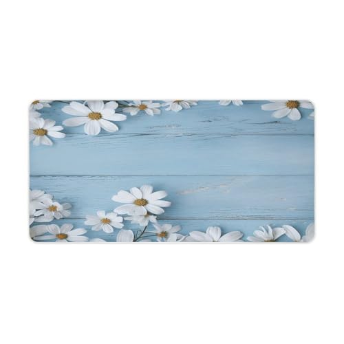 Mousepad grande de escritorio azul claro con base de goma