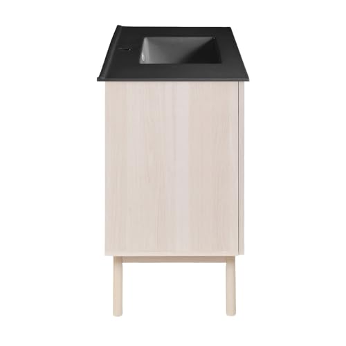 Image of Swiss Madison Classe 36 in. White Oak Bathroom Vanity with Black Ceramic Sink Top