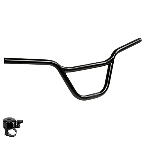 BMX Guidon de vélo en acier noir 650 mm avec pince 22,2 mm