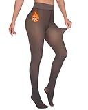 Picture of NORMOV Winter Warm Fleece Lined Tight Women,Thermal Fake Translucent Leggings Soft Velvet Stretchy Pantyhose(TF Brown-XS/S)