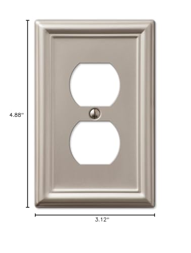 Image of Amerelle 149DBN Chelsea Wallplate, 1 Duplex, Brushed Nickel
