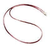 Turmalin kette Rosa Rubelitt feingeschliffen kugel farbverlauf Karabiner Verschluss 47 cm