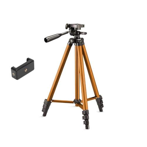 Image of Kratos 2026 Aluminum Tripod Stand 51 Inch /130CM with 360 Rotatable Mobile Holder with Handle, Compatible with All Smartphones, GoPro & DSLR, Adjustable Tripod Stand for Photography & Video Shooting
