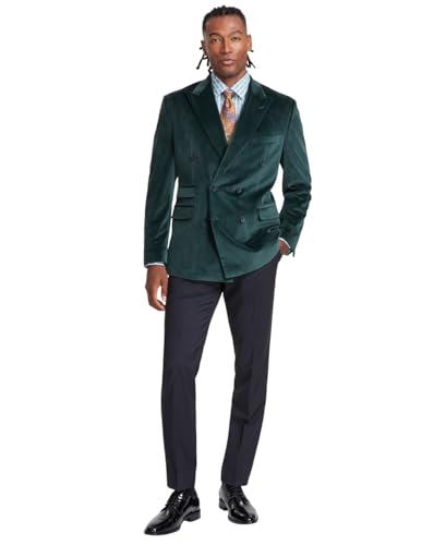 Mens Classic fit Double Breasted Velvet Dinner Jacket Blazer 46 L Green