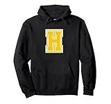 Letter H Yellow Monogram Initial Pullover Hoodie