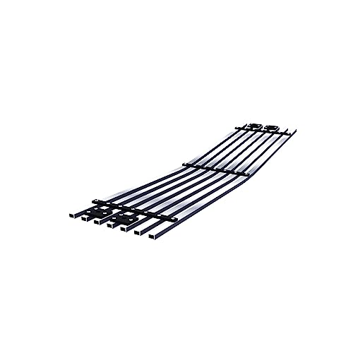 Image of APS Compatible with Chevy Silverado 2500 HD 3500 HD 2015-2019 Lower Bumper Stainless Steel Chrome Polished 8x6 Horizontal Billet Front Grill Grille Insert C66319S