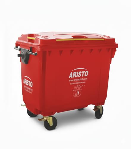 Image of Aristo Big Plastic Wheeled Dustbin with Lid 660 Litre Red