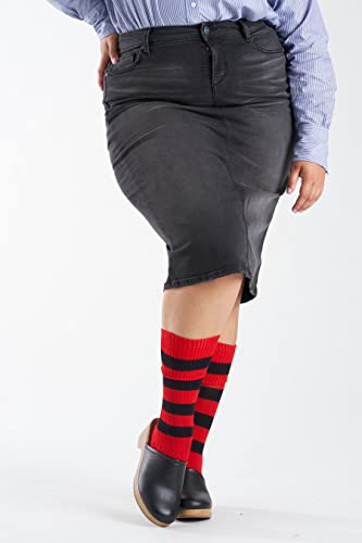 Slink - Premium Women's Plus Size Stretch Denim Skirt (Dark Grey)2