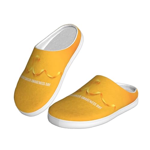 Childhood Cancer Awareness In September Adult Cotton Slippers Home House Indoor Shoes2