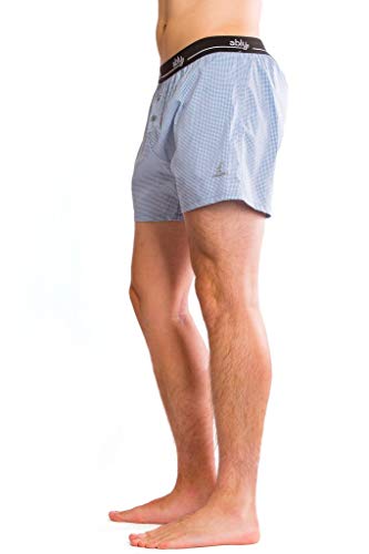 Ably Vacation Men's Woven Plaid Boxer Shorts | Repels Liquids, Stains, and Odors2
