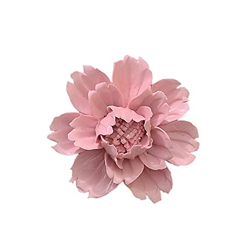 DZAY Decoración de pared de flores de cerámica,Flor de cerámica decorativa 3D para pared,Flor de cerámica hecha a mano 3d,para Sala de Estar Pasillo Dormitorio Granja Comedor (Rosa) Cover