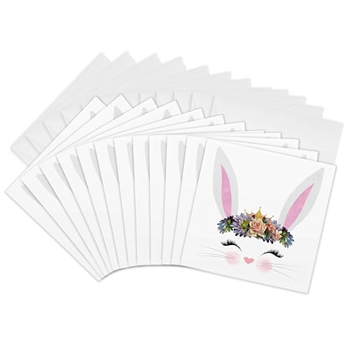 Cartes de vœux tête de lapin 15x15cm correspondance correspondance papier cartonné rigide
