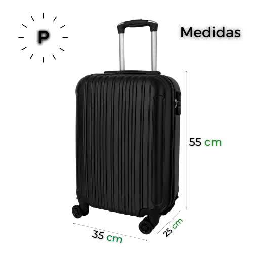 Mala de Viagem Para Bordo Rodas Dupla e Cadeado Acoplado - 10kg Tam P Cor:Preto 8001