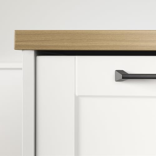 South Shore Furniture Toscano 6-Drawer Kitchen Island, Medium, White and Maple Nutmeg