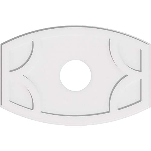 Image of Ekena Millwork CMP34X22KY-07000 Kailey Architectural Grade PVC Contemporary Urethane Ceiling Medallions 34 inchW x 22 5 /8 inchH x 7 inchID x 18 1 /4 inchC x 1 inchP