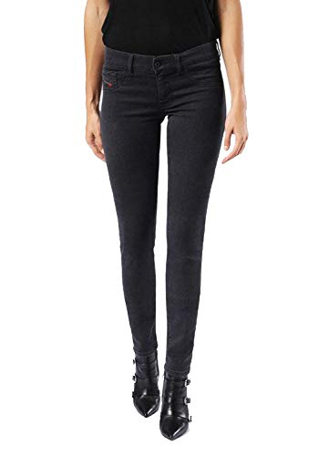 Diesel Livier 0677H Stretch Femmes Jeans (23W, Noir)