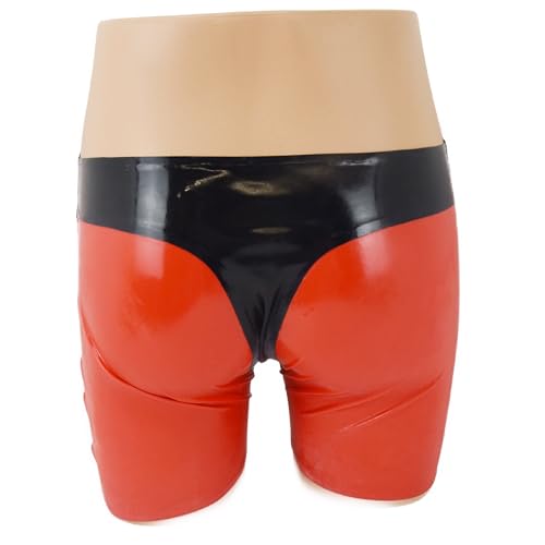 Tanga de látex sensual negro y rojo talla S extra caliente de mujer 3