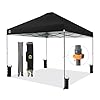 Crown shades adjustable height on the fly 10×10 pop up canopy beach tent with one push setup easy outdoor sun shade for events parties camping outside shade with sto n go bag black  urban country home decor