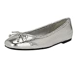 Calvin Klein Women's Bronte Flat, Silver Snake 098, 9