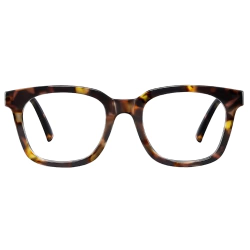 Jectieey Blue Light Blocking Glasses for Women Men, Fashion Squre Anti Eyestrain Glasses for Computer Gaming/Reading/TV(tortoise)