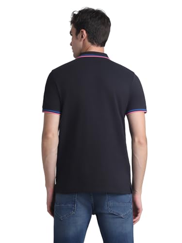 Image of Jack & Jones Men Cotton Solid Slim Fit Polo T-Shirt