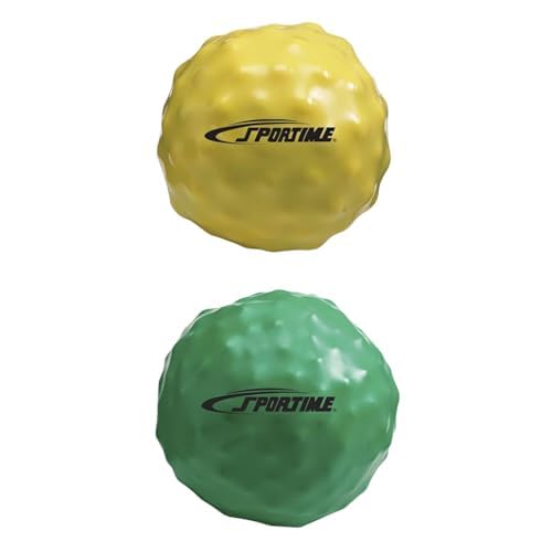 Sportime Yuck-E-Medicine Ball, 2 Pounds, Yellow Yuck-E-Medicine Ball, 4.5 Pounds, Green (2 Item Bundle)