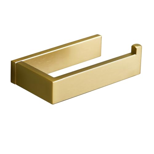 YACVCL Brushed Gold Toilet Roll Holder Wall Mounted Toilet Paper Holder Bathroom SUS304 Stainless Steel Modern Non-slip Design Tissue Roll Holders for Kitchen Washroom