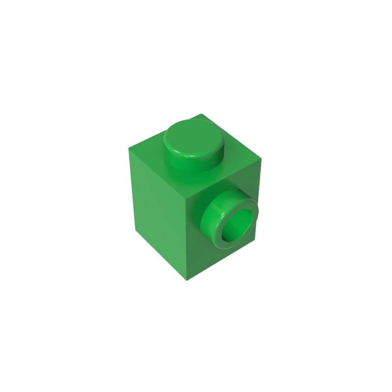 Gobricks GDS-635 Brick Special 1x1 with Stud on 1 Side 50PCS Compatible with Lego Toy 87087 DIY Parts and MOC Components for Major Brick Brands Color:Bright Green โ image 1