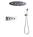 Produktbild TQ 20"Runde Multi-Function SPA-Wasserspaltendusche Hidden Innenwand Thermostat LED-Leucht-Ceiling Duschsystem