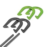 Wild Sports Official Weight Horseshoe Set with Molded Case - Features Solid Steel Stakes and...