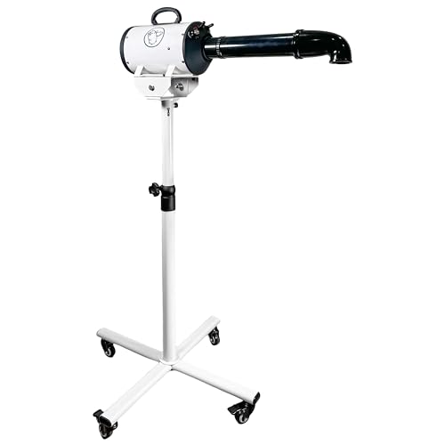 Flying Pig High Velocity Dog Pet Stand Grooming Dryer w/Variable Air Speed & Heat (White w/Teal Logo)