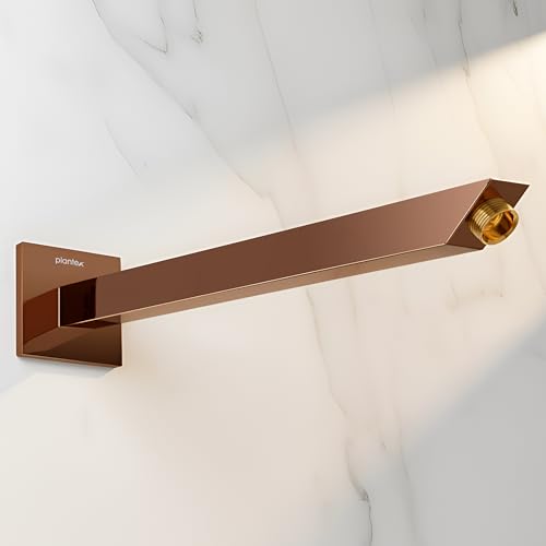 Image of Plantex 14-Inch Shower Arm for Overhead Shower /Stainless Steel Shower Pipe /Wall Mount Bathroom Fitting with -Inch Thread - Pack of 1 (PVD Rose Gold)