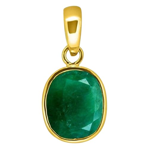 Médaillon plaqué or avec émeraude naturelle véritable de 11,25 Ratti