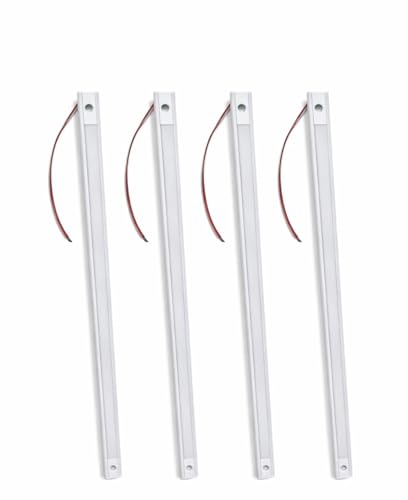 Image of JENSI 8W LED Under Cabinet Light 2 feet | Slim Aluminium Plug-in LED Counter Light, Warm White Bright Lighting for Kitchen, Wardrobe, Closet, Shelf & Study Table | Pack of 4