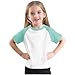 3 Years Baby Boy and Girls Oversized Shirts Fashion Contrast Raglan Short Sleeve Crewneck Loose Comfy T-Shirt Tops