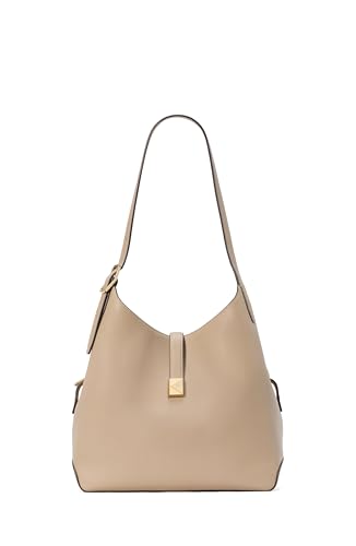 kate spade new york Deco Pebbled Leather Large Shoulder Bag, Timeless Taupe