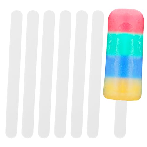 ONLYKXY 20pcs White Ice Cream Stick Reusable 4.5inch Mini Acrylic Cakesicle Stick for DIY Crafts Candy Cake Mold Home Party Plant Labels Hair Removal Waxing Mixing Fudge Stick