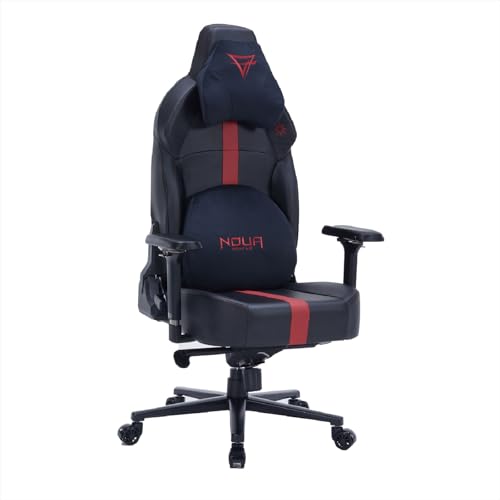 Noua Ground Sedia Gaming Ergonomica in PU, Sedia da Ufficio Scrivana con Braccioli 4D Magnetici, Funzione Dondolo, Cuscino Testa e Lombare, Altezza e Schienale Regolabili, 150Kg