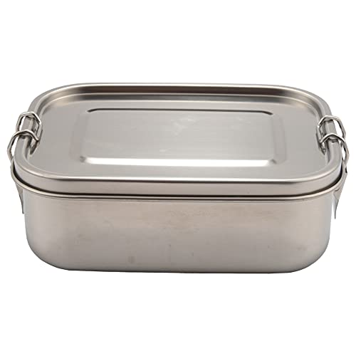 Byttlerom Stainless Steel Lunch Food Container with Lock Clips and Leakproof Design, 800ML Bento Boxes Lunch Container for Kids or Adults-Dishwasher Safe - Stainless Lid